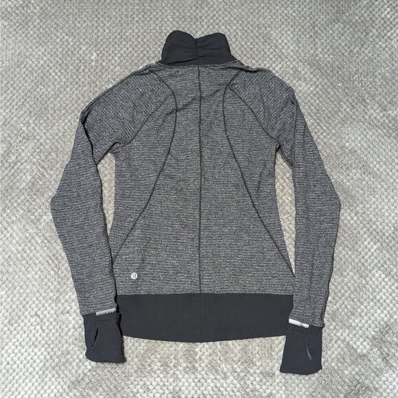 Lululemon 1/2 Zip Pullover Women 6 Mini Check Pique Black Reflect Athleticwear - Picture 2 of 9